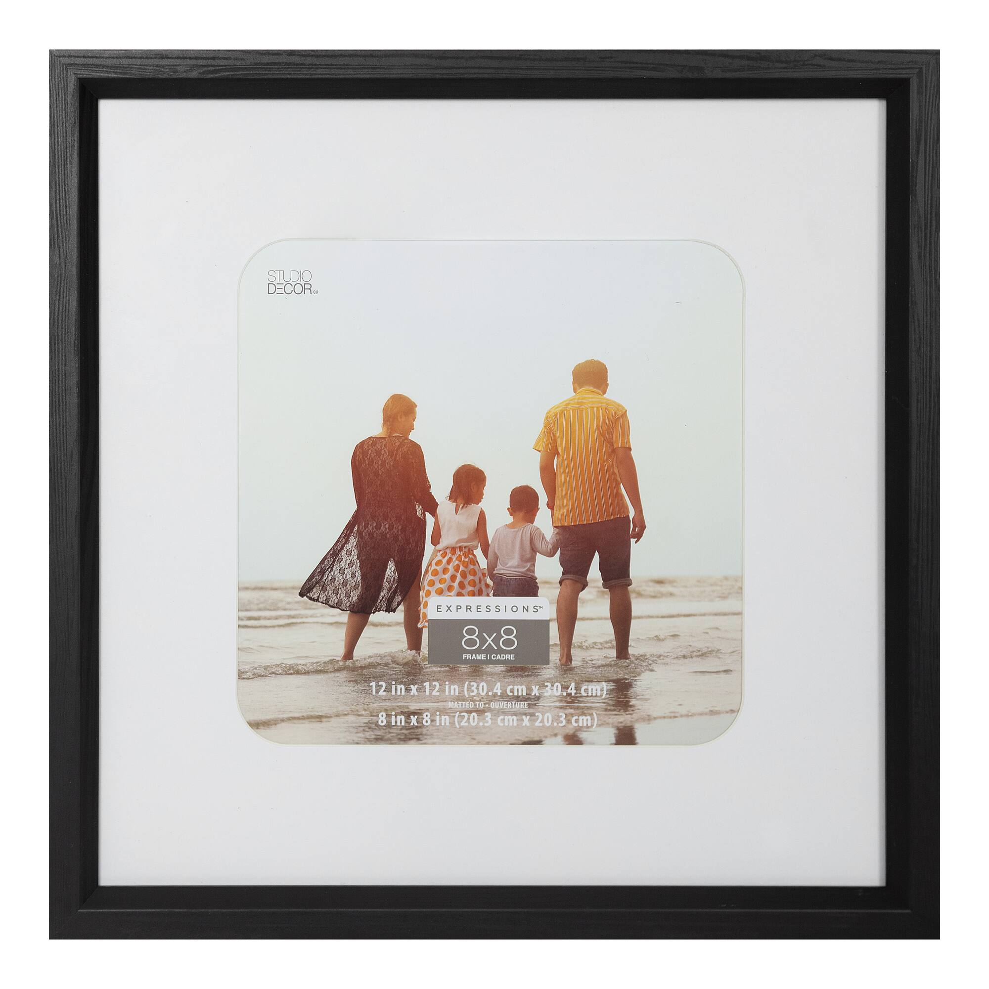 Expressions™ 8" x 8" White & Black Frame with Mat by Studio Décor®